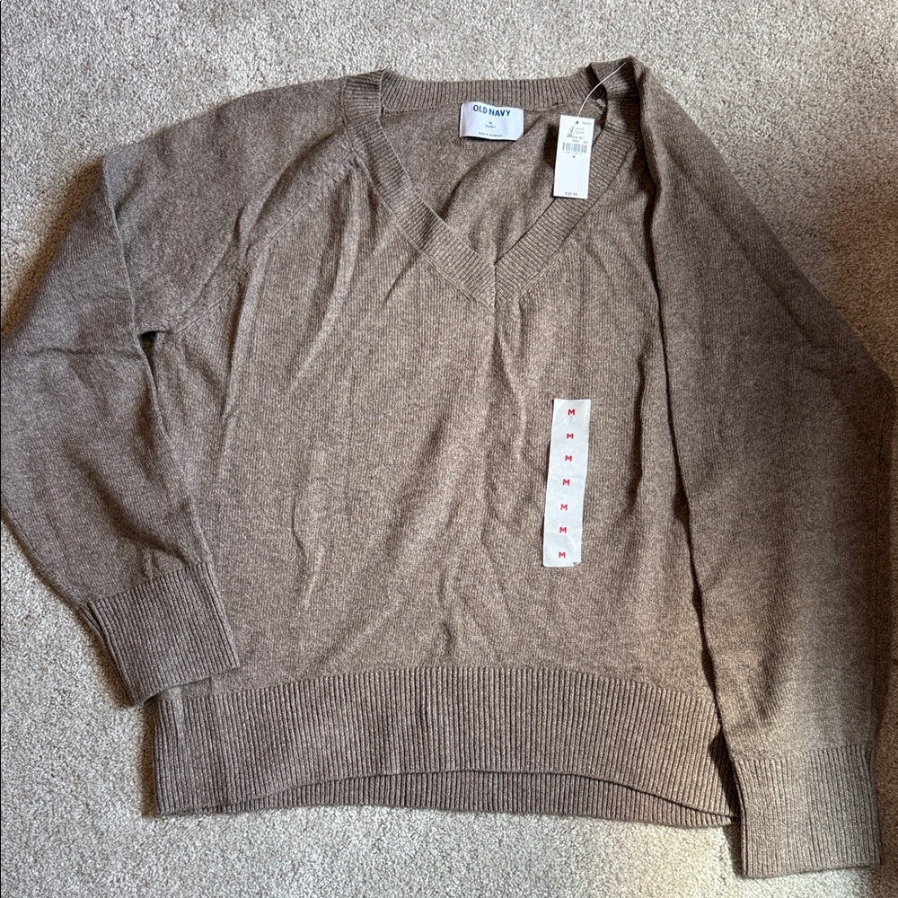 Old Navy Women's Brown V-Neck Sweater